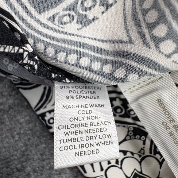 Loft Dress Large Petite Navy‎ White Floral Belt Paisley Boho Fairy Cottagecore - Picture 4 of 16